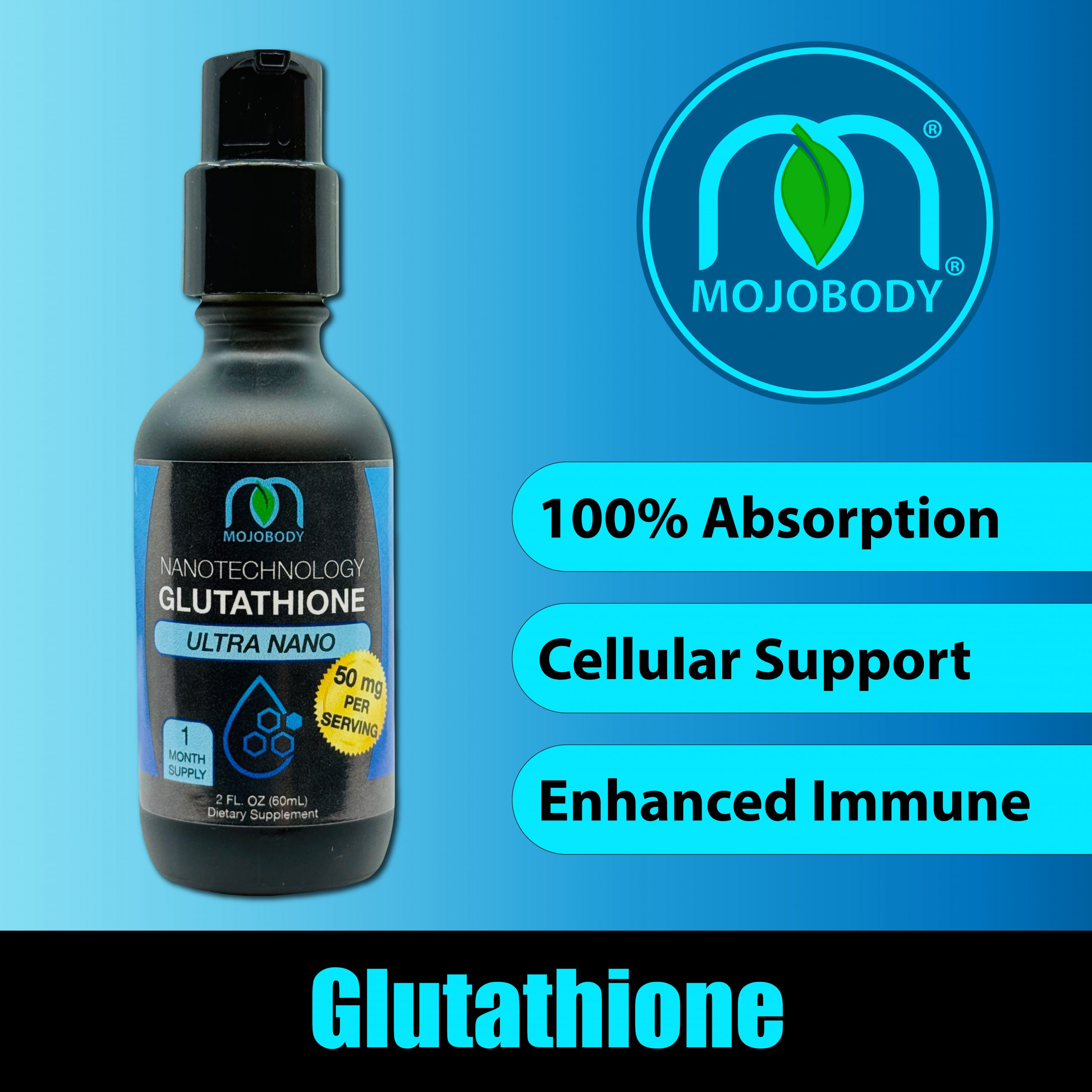 Nano glutathione liquid supplement designed to support antioxidant levels and cellular health