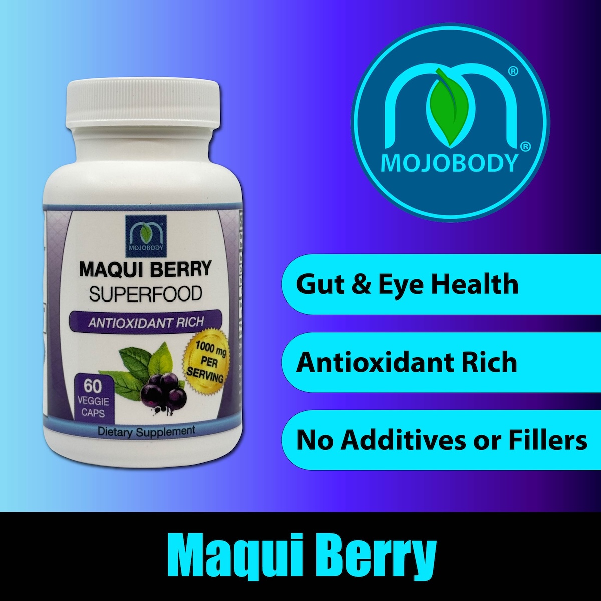 MOJOBODY Maqui Berry Capsules for antioxidant support and daily wellness